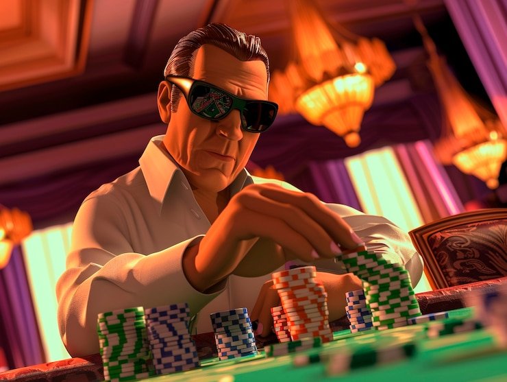 Tata letak meja Texas Poker dengan dealer button dan blind positions Tata letak meja Texas Poker di lentera slot